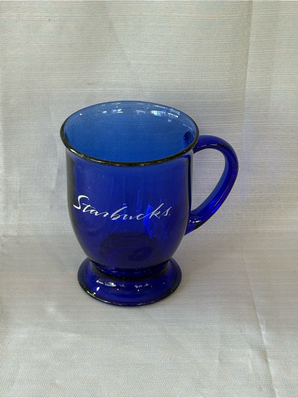 Starbucks Royal Blue Glass Mug with Handle